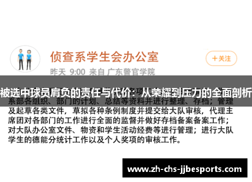 被选中球员肩负的责任与代价：从荣耀到压力的全面剖析